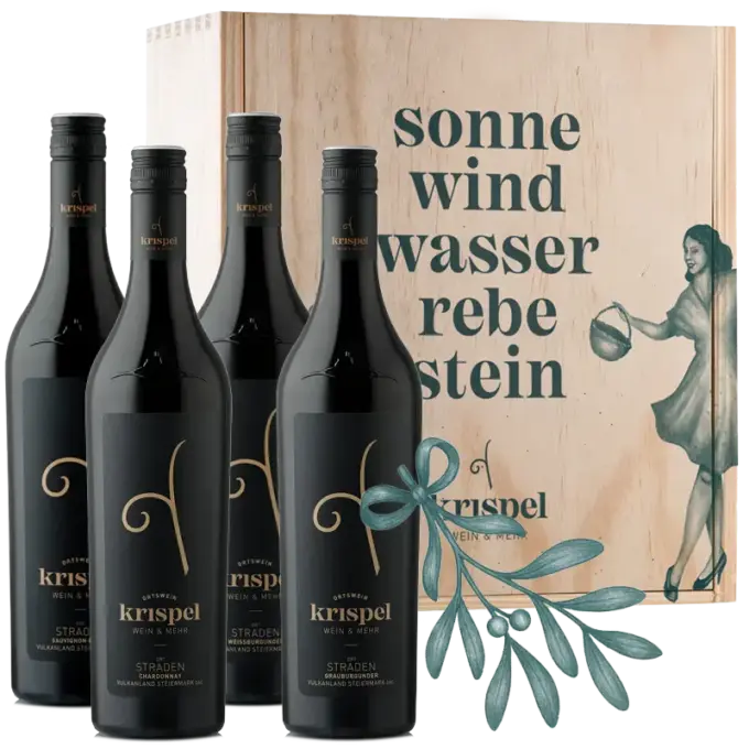 Ortswein-Paket in der Holzbox - WEIHNACHTEN